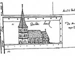 1703 Darstellung der Borther Kirche im Atlas der Wallacher Deichschau