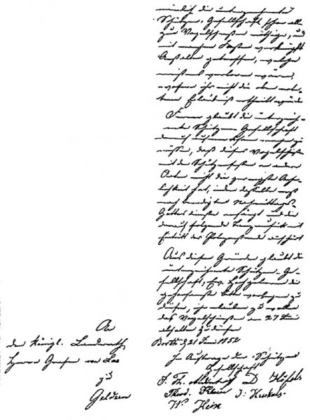 Seite 2 der Bittschrift vom 21. Juni 1852