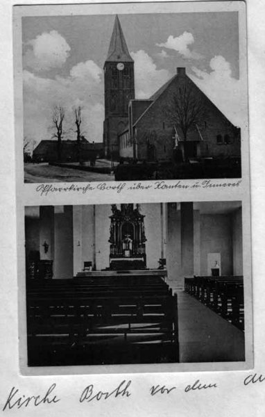 Postkarte der Borther Kirche 1937