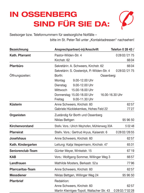 Ansprechpartner Ossenberg